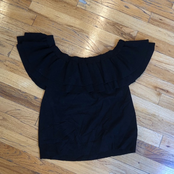 J.Crew Off The Shoulder Black Sweater Size L